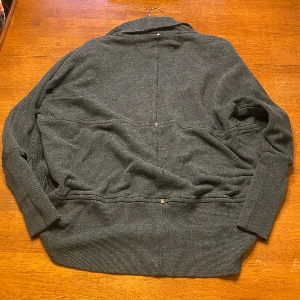 Wilfred Charcoal Open-Front Shawl-Collar Cardigan